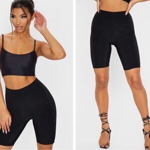High waisted Black Biker Shorts